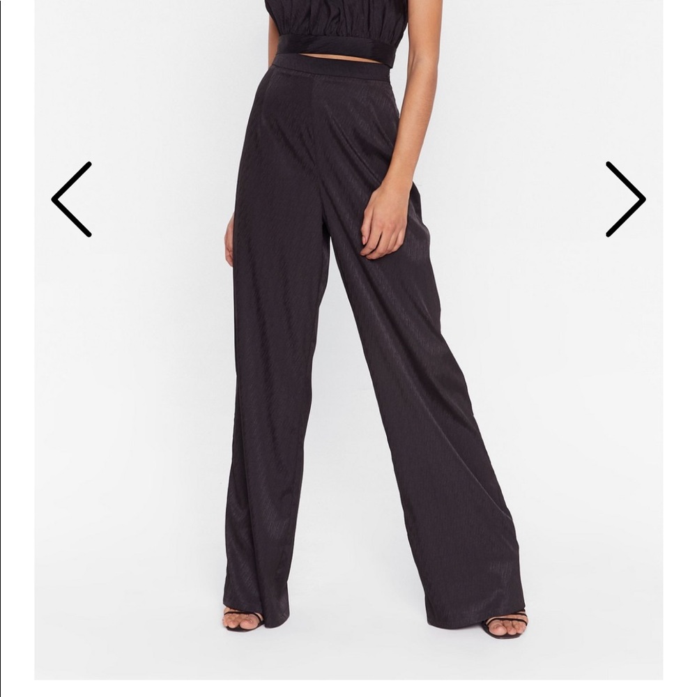 NWT Nasty Gal Satin Wide Leg Pants
